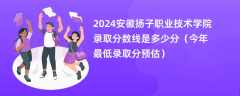 2024安徽扬子职业技术学院录取分数线是多少分（今年最低录取分预估）