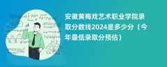 安徽黄梅戏艺术职业学院录取分数线2024是多少分（今年最低录取分预估）