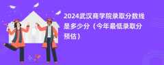 2024武汉商学院录取分数线是多少分（今年最低录取分预估）