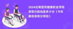 2024云南医药健康职业学院录取分数线是多少分（今年最低录取分预估）