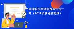 菏泽职业学院学费多少钱一年（2024收费标准明细）