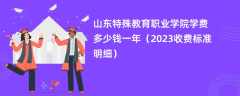 山东特殊教育职业学院学费多少钱一年（2024收费标准明细）