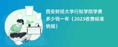 西安财经大学行知学院学费多少钱一年（2024收费标准明细）