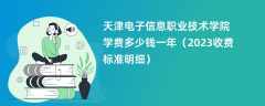 天津电子信息职业技术学院学费多少钱一年（2024收费标准明细）