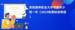 贵阳康养职业大学学费多少钱一年（2023收费标准明细）