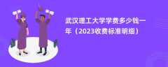 武汉理工大学学费一年多少钱（2023收费标准明细）