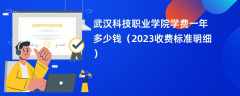 武汉科技职业学院学费多少钱一年（2023收费标准明细）