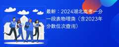 最新：2024湖北高考一分一段表物理类（含2023年分数位次查询）