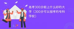 高考300分能上什么好的大学(300分可以报考的专科学校)