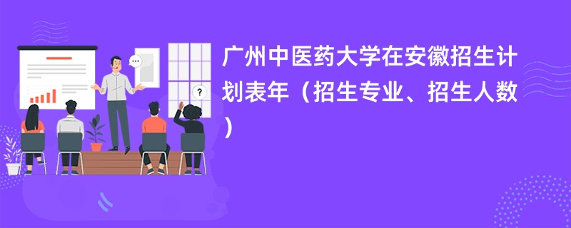 广州中医药大学在安徽招生计划表2024年（招生专业、招生人数）