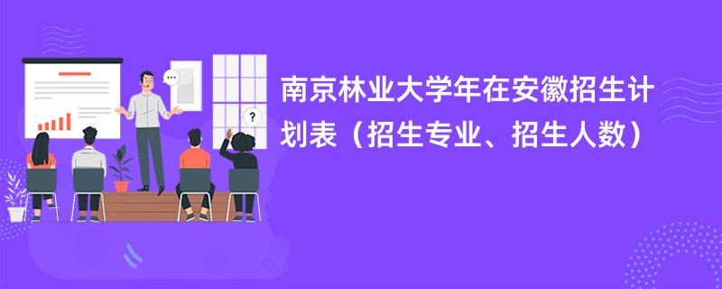 南京林业大学2024年在安徽招生计划表（招生专业、招生人数）