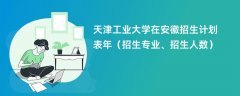 天津工业大学在安徽招生计划表2024年(招生专业、招生人数)