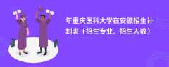 2024年重庆医科大学在安徽招生计划表（招生专业、招生人数）