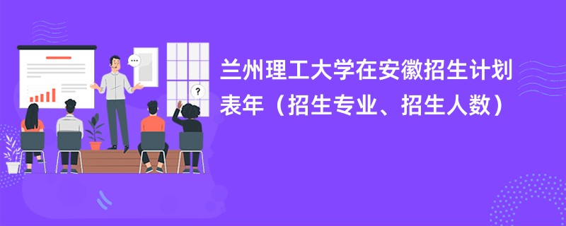 兰州理工大学在安徽招生计划表2024年（招生专业、招生人数）