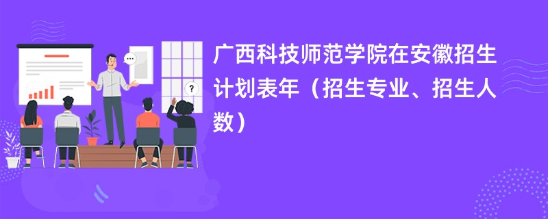 广西科技师范学院在安徽招生计划表2024年（招生专业、招生人数）