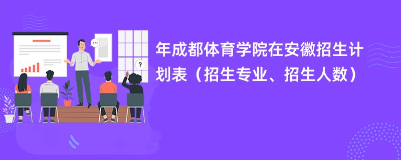 2024年成都体育学院在安徽招生计划表（招生专业、招生人数）