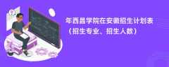 2024年西昌学院在安徽招生计划表（招生专业、招生人数）