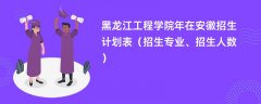 黑龙江工程学院2024年在安徽招生计划表(招生专业、招生人数)