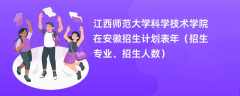 江西师范大学科学技术学院在安徽招生计划表2024年（招生专业、招生人数）