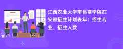 江西农业大学南昌商学院在安徽招生计划表2024年：招生专业、招生人数