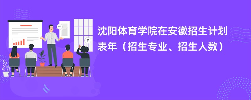沈阳体育学院在安徽招生计划表2024年（招生专业、招生人数）