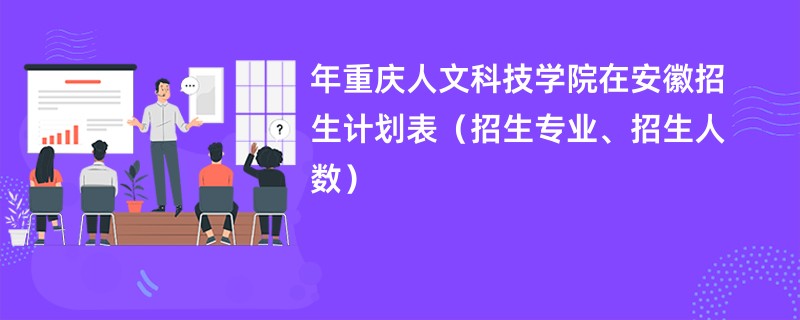 2024年重庆人文科技学院在安徽招生计划表（招生专业、招生人数）