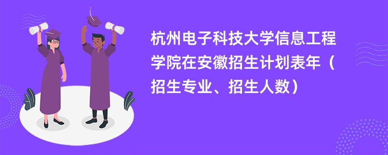 杭州电子科技大学信息工程学院在安徽招生计划表2024年（招生专业、招生人数）