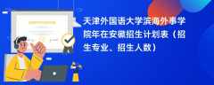 天津外国语大学滨海外事学院2024年在安徽招生计划表（招生专业、招生人数）