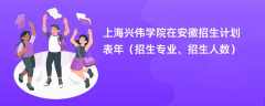 上海兴伟学院在安徽招生计划表2024年（招生专业、招生人数）