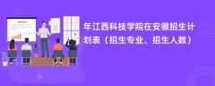 2024年江西科技学院在安徽招生计划表（招生专业、招生人数）