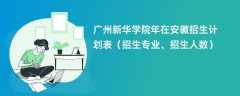 广州新华学院2024年在安徽招生计划表（招生专业、招生人数）