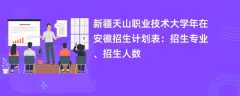 新疆天山职业技术大学2024年在安徽招生计划表：招生专业、招生人数