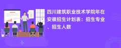 四川建筑职业技术学院2024年在安徽招生计划表：招生专业、招生人数