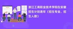 浙江工商职业技术学院在安徽招生计划表2024年（招生专业、招生人数）