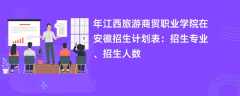 2024年江西旅游商贸职业学院在安徽招生计划表：招生专业、招生人数