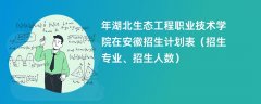 2024年湖北生态工程职业技术学院在安徽招生计划表(招生专业、招生人数)