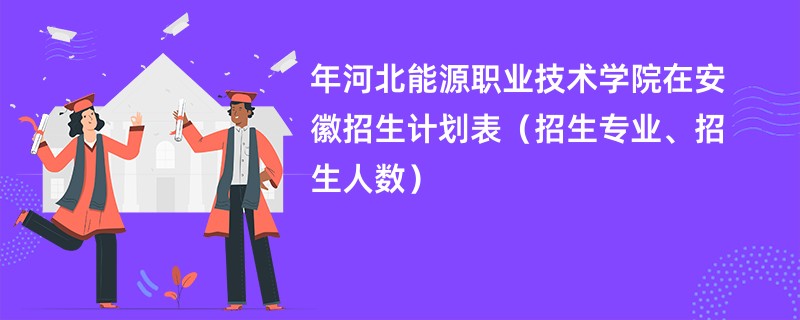 2024年河北能源职业技术学院在安徽招生计划表（招生专业、招生人数）