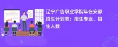 辽宁广告职业学院2024年在安徽招生计划表:招生专业、招生人数