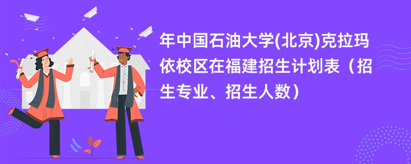 2024年中国石油大学(北京)克拉玛依校区在福建招生计划表（招生专业、招生人数）