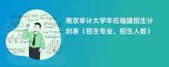 南京审计大学2024年在福建招生计划表（招生专业、招生人数）