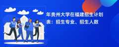 2024年贵州大学在福建招生计划表：招生专业、招生人数