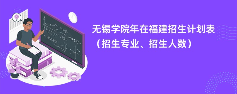 无锡学院2024年在福建招生计划表（招生专业、招生人数）