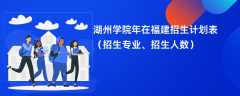 湖州学院2024年在福建招生计划表（招生专业、招生人数）