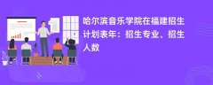 哈尔滨音乐学院在福建招生计划表2024年:招生专业、招生人数