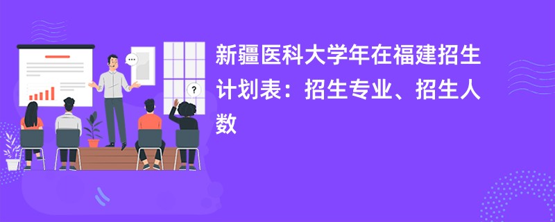 新疆医科大学2024年在福建招生计划表：招生专业、招生人数