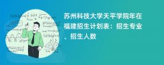 苏州科技大学天平学院2024年在福建招生计划表:招生专业、招生人数