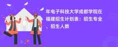2024年电子科技大学成都学院在福建招生计划表：招生专业、招生人数