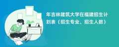 2024年吉林建筑大学在福建招生计划表（招生专业、招生人数）