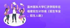 温州医科大学仁济学院2024年在福建招生计划表（招生专业、招生人数）