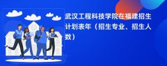 武汉工程科技学院在福建招生计划表2024年(招生专业、招生人数)